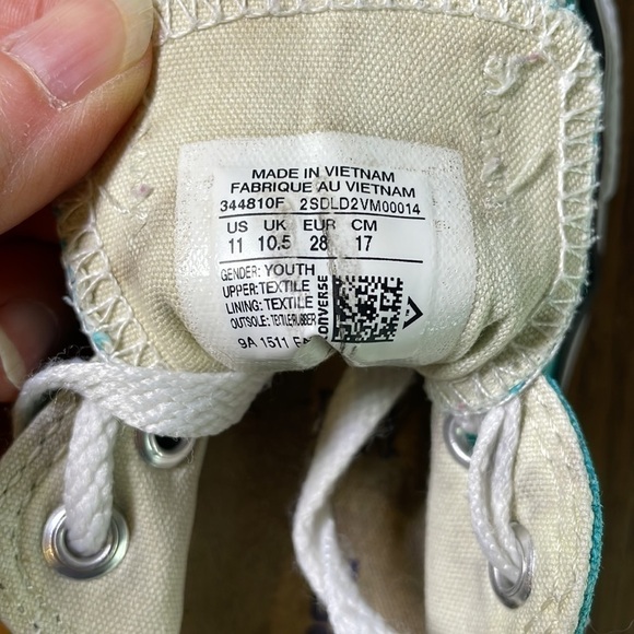🆕⭐️HP⭐️Sz11 youth Converse All Star Turquoise GUC - Picture 7 of 13